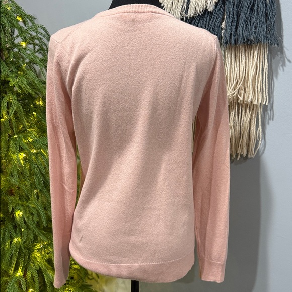 Tory Burch * 100% Cashmere * Soft Pink/Blush * Long Sleeve Sweater Size Small - Picture 8 of 13